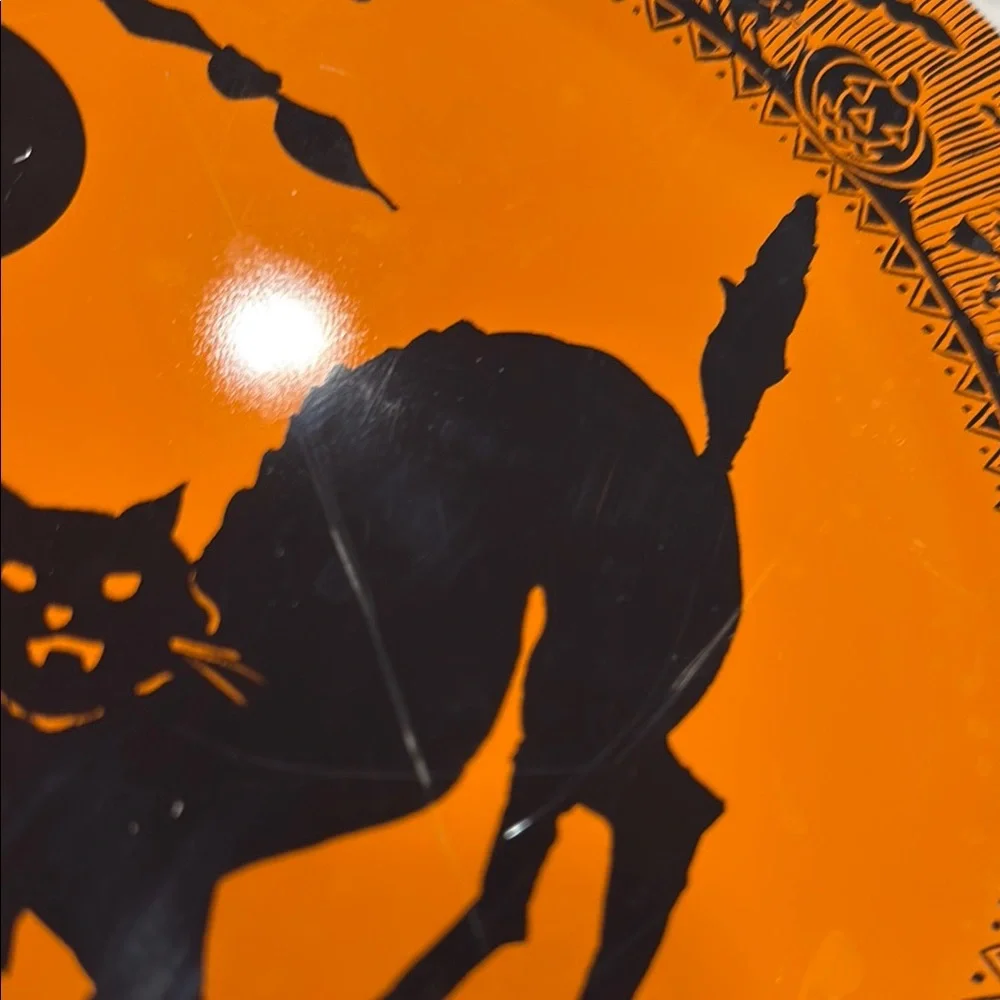 Set of Four Vintage Tin Halloween Themed Plates by restoration hardware